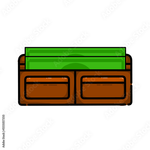 A classic brown leather wallet with green money bills visible, symbolizing financial storage and transactions.