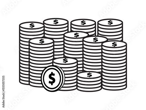 Stack of Dollar Coins Finance Icon