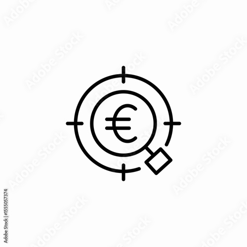 euro target search icon sign vector