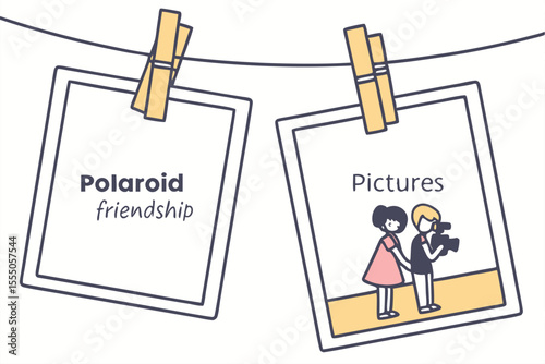 Simple hanging photo frame border design with clean lines