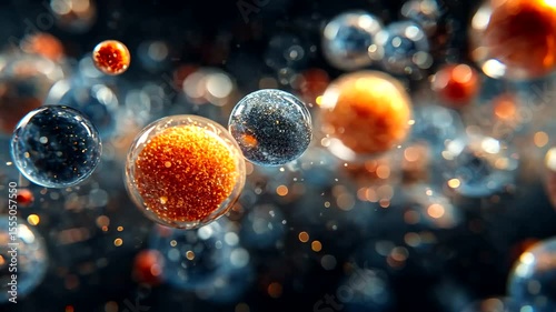 Colorful Bubbles in an Abstract Background Scene