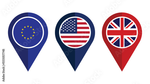National Design Featuring USA, EU, and Britain Identity