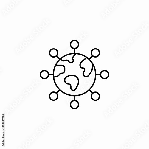 global network connections icon sign vector