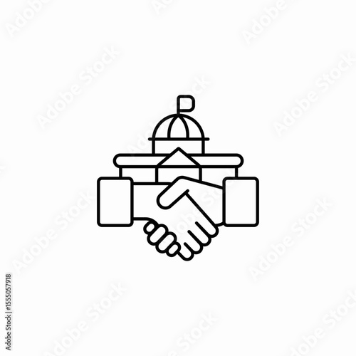 government diplomacy handshake icon sign vector
