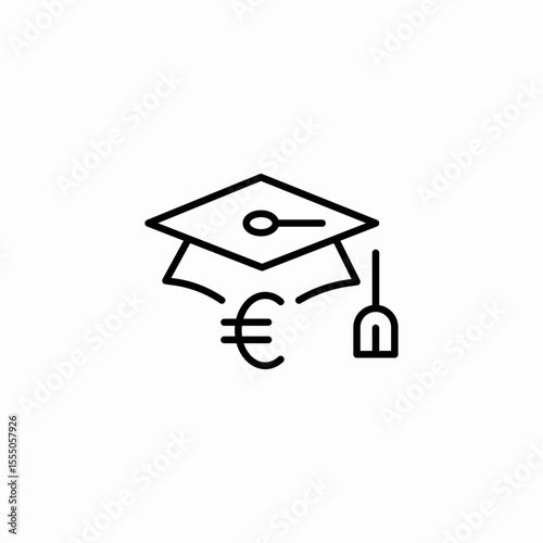 graduation euro scholarship icon sign vector