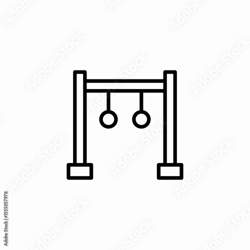 gymnastic rings set icon sign vector