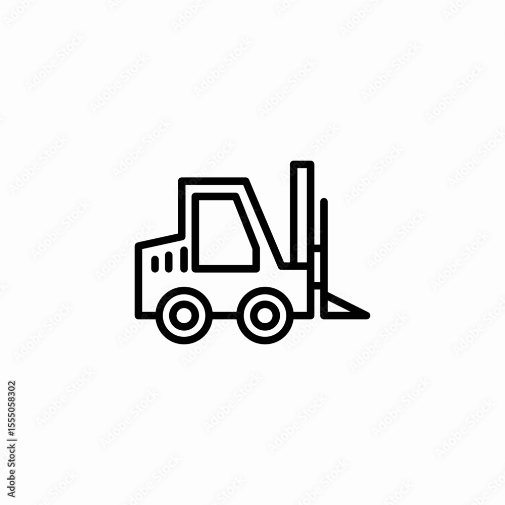 Naklejka premium industrial forklift truck icon sign vector