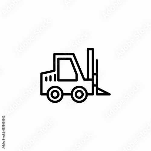 industrial forklift truck icon sign vector