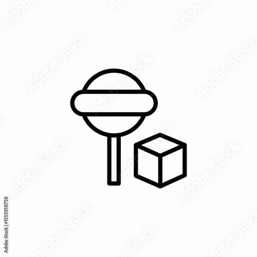 lollipop candy cube icon sign vector