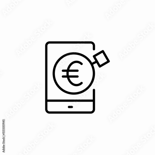 mobile euro payment icon sign vector