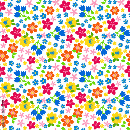 Sweet Small Floral in Bright Colors Seamless Pattern
