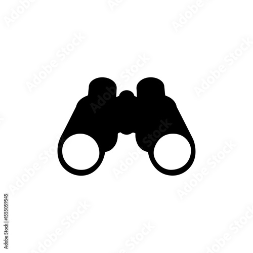 Binoculars silhouette icon vector flat design.
