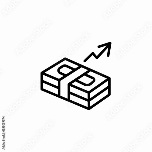 money growth chart icon sign vector
