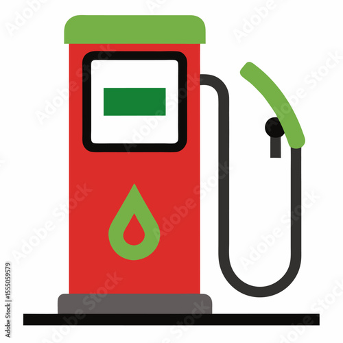 new style gas filling, fuel pump, petrol pump vector icon on white background