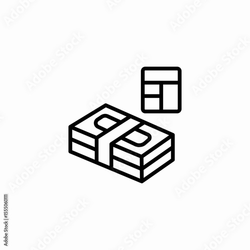 money with grid icon sign vector