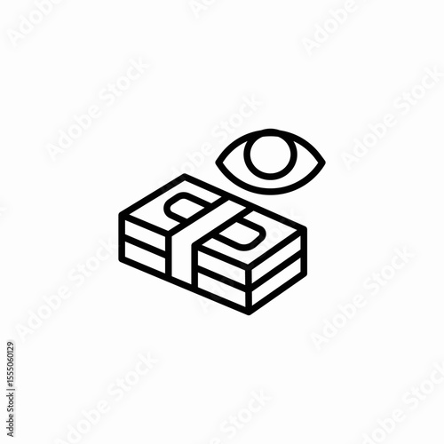 money with eye icon sign vector