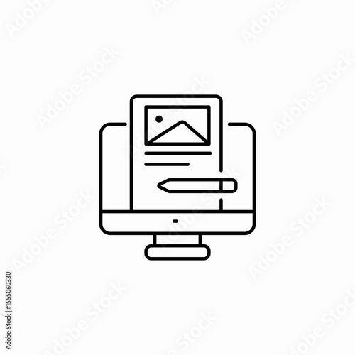 monitor design document icon sign vector