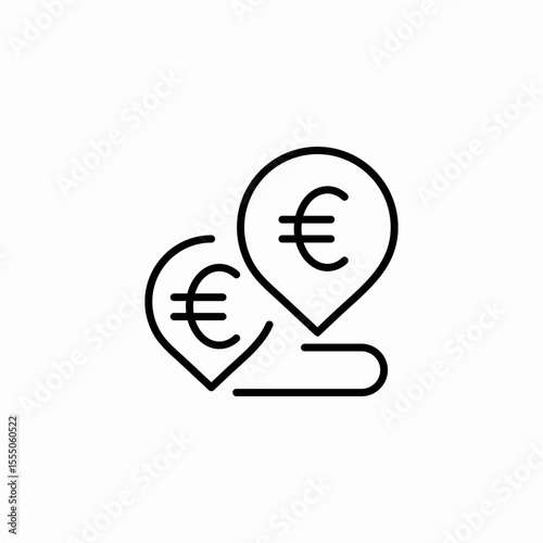 multiple location money icon sign vector