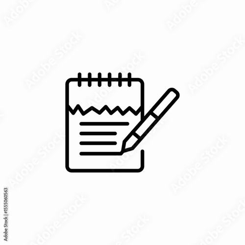 notepad with pencil icon sign vector