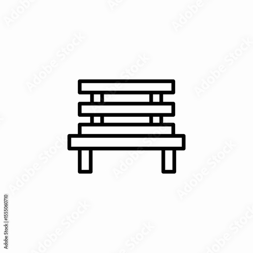 park bench icon sign vector