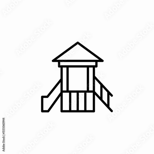 playground house slide icon sign vector