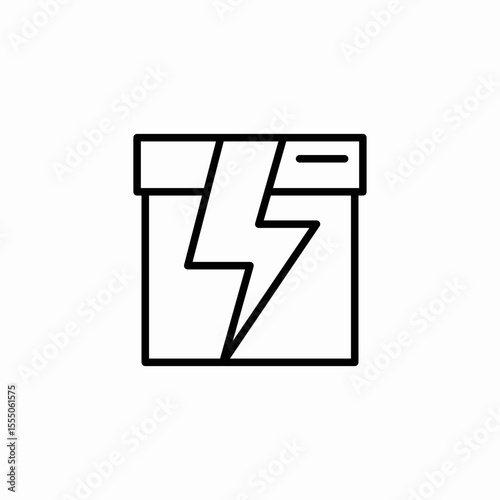 shipment container lightning icon sign vector