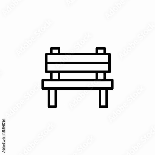 simple park bench icon sign vector