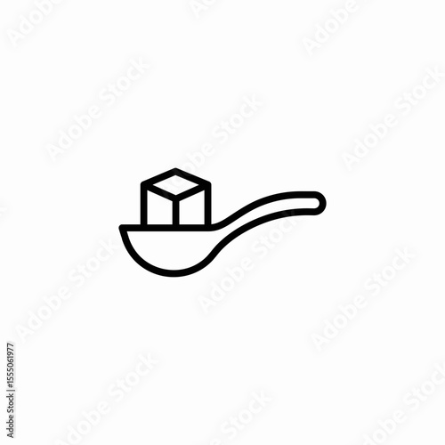 sugar cube spoon icon sign vector
