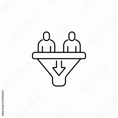 users sales funnel icon sign vector