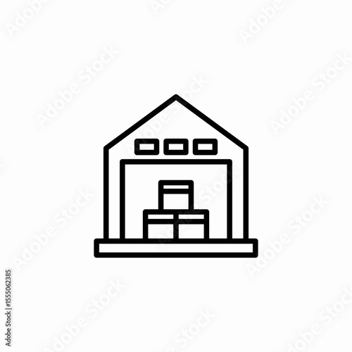 warehouse building storage icon sign vector