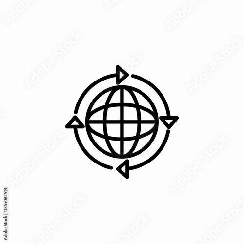 worldwide delivery arrows icon sign vector