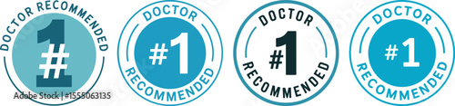 Doctor Recommended No.1 Seal – Minimalist Skincare and Pharmacy Label Badge Design for Embossing
