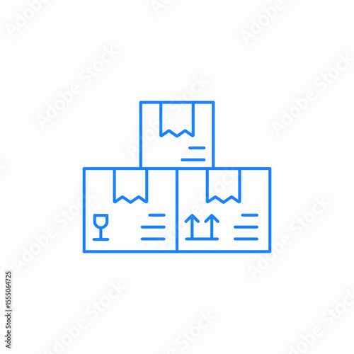 stack of parcels icon sign vector