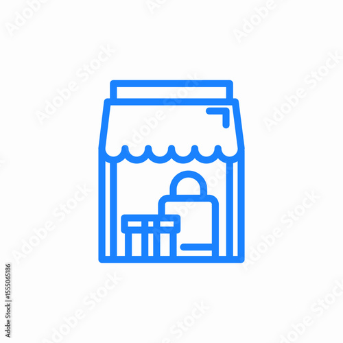 storefront awning presents icon sign vector