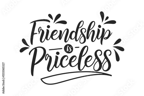 Modern handwritten friendship message with decorative elements