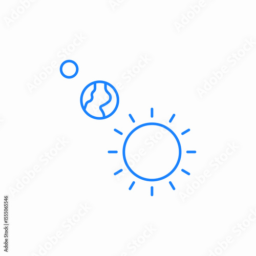 sun earth orbit icon sign vector