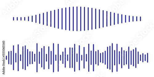 Record player lines social audio of voice volume equalizer with stereo noise sound wave message. Blue sound wave audio icon vector. Blue Audio sound symbol. Audio waves icon. Voice message symbol.