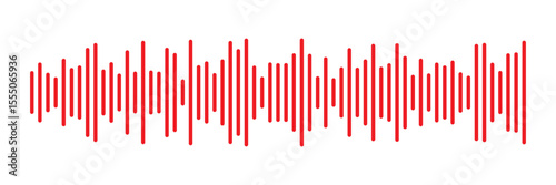 Red Music wave line sound icon audio frequency signal podcast radio sound wave . Red sound wave Effect. Red sound and audio waves. Volume wave ,Waves of the equalizer. Podcast soundwave line of voice.