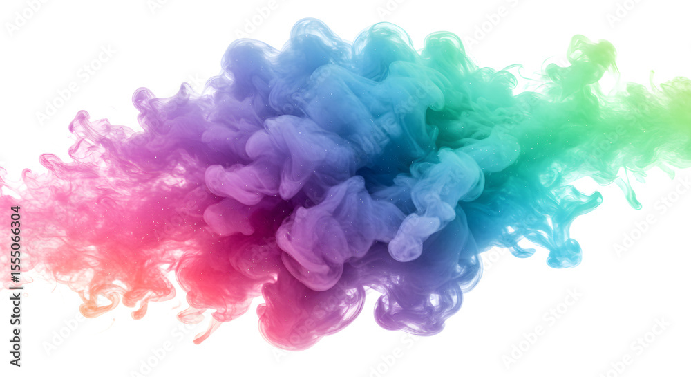 Obraz premium Colorful smoke swirling through the air, creating an abstract pattern against a black background, ideal for creative projects