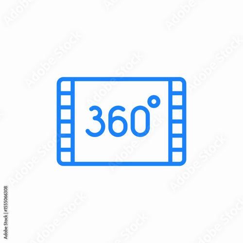 three sixty video icon sign vector