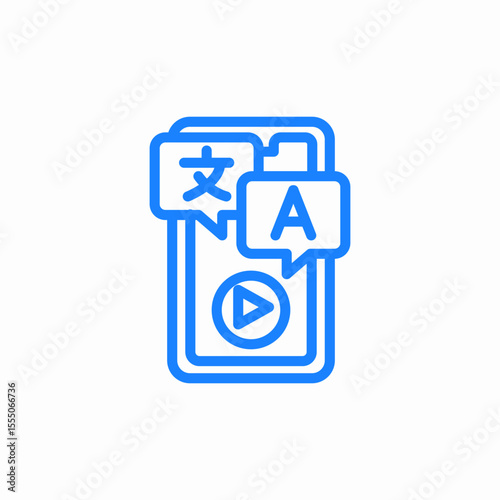 translate video language icon sign vector