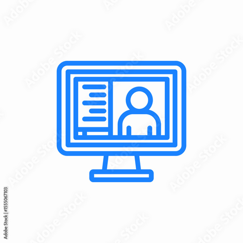 user profile monitor icon sign vector