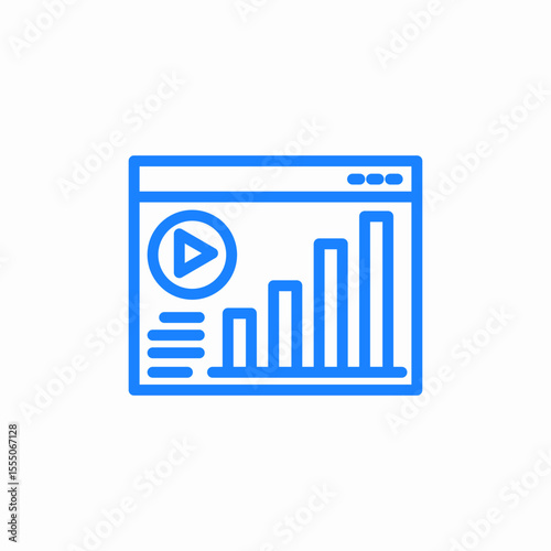 video analytics bar chart icon sign vector