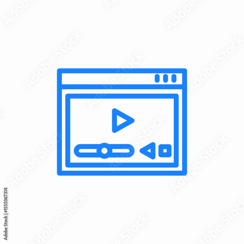 video player controls icon sign vector