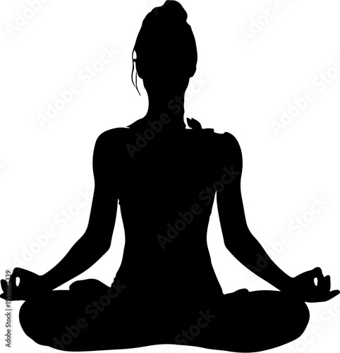 silhouette of a woman in yoga position