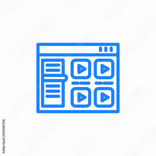 video playlist template icon sign vector