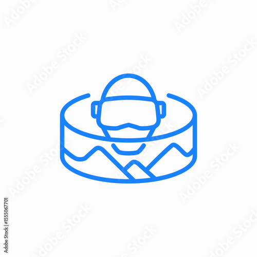 vr headset landscape icon sign vector