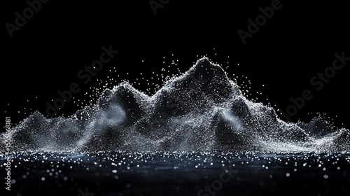 Abstract digital mountain range on dark background