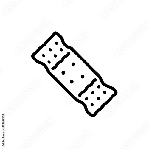 Handdrawn cracker snack with dotted details on a background food outline