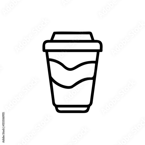 Outline of a coffee cup with a lid on a background vector beverage drink